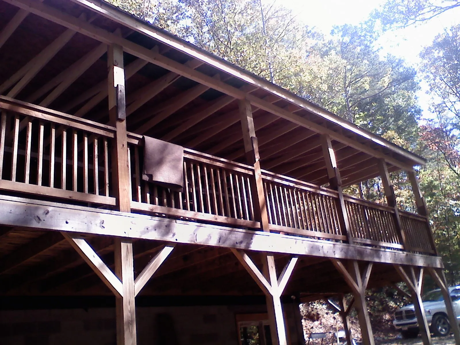 Timber framing under a new elevated porch and deck — Roof Leak Repair in Boerne by Roofing Brothers